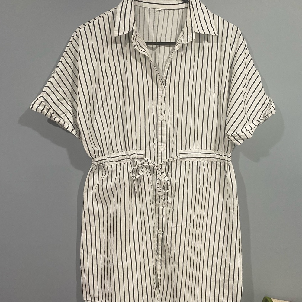 Striped Button-Up Dress
